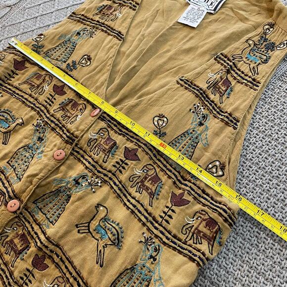 Vintage D II K by K.V.M beaded vest ~ S - Picture 7 of 11